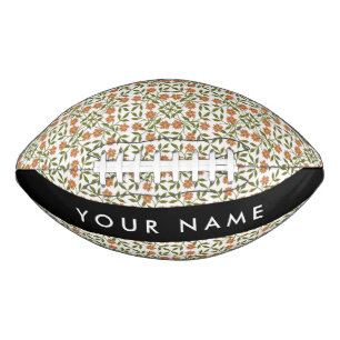 Sinaasappelbloemen, bloempatroon, Boho, Uw naam American Football