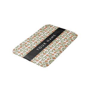 Sinaasappelbloemen, bloempatroon, Boho, Uw naam Badmat