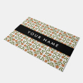 Sinaasappelbloemen, bloempatroon, Boho, Uw naam Deurmat (Schuin)