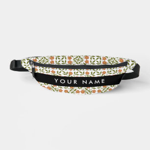 Sinaasappelbloemen, bloempatroon, Boho, Uw Naam Heuptasje