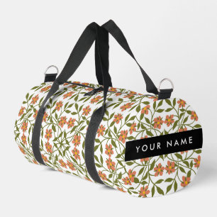 Sinaasappelbloemen, bloempatroon, Boho, Uw naam Plunjezak
