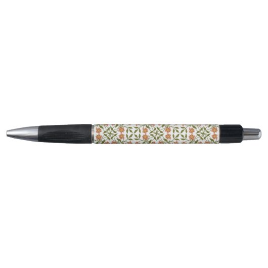 Sinaasappelbloemen, bloempatroon, groen, Boho Pen (Voorkant)