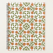 Sinaasappelbloemen, bloempatroon, groen, Boho Planner (Voorkant)
