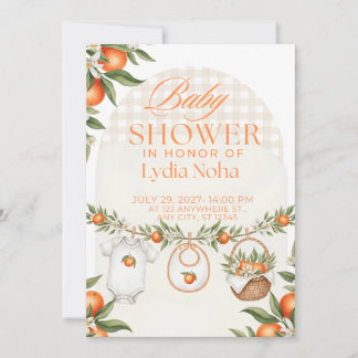 Sinaasappelbloesem Baby Shower Uitnodiging | Citru