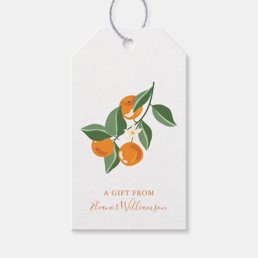 Sinaasappelbloesem Een Geschenk Van Aangepaste Naa Cadeaulabel (Voorkant)