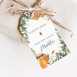 Sinaasappelbloesem Honing Bij Display Shower Tags Cadeaulabel