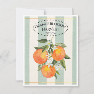 Sinaasappelbloesem - Mediterraan Citrus Label Notitiekaartje