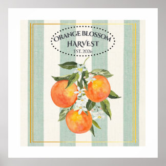 Sinaasappelbloesem - Mediterraan Citrus Label Poster