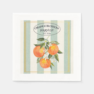 Sinaasappelbloesem - Mediterraan Citrus Label Servet