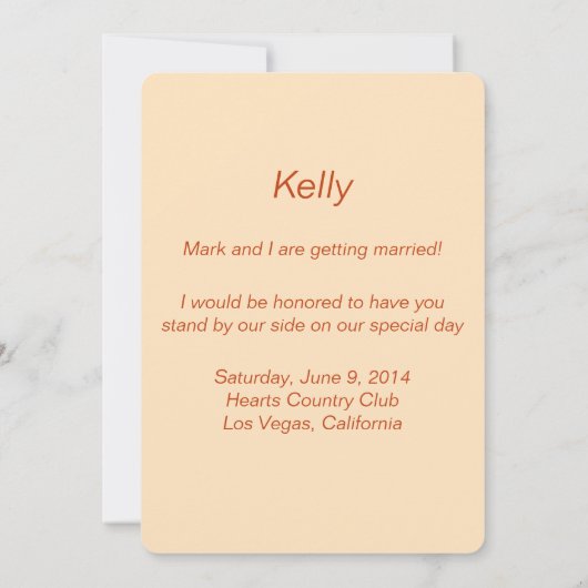 Sinaasappelbloesem Metselpotten Bruidsmeisje Kaart (Achterkant)