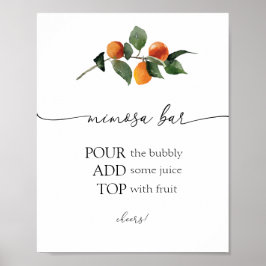 Sinaasappelbloesem Mimosa Bar Bord Poster