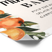 Sinaasappelbloesem Mimosa Bar Bruiloftsbord Poster (Hoek)