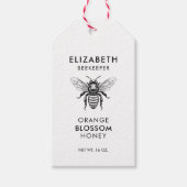 Sinaasappelbloesemhoning etiket met honingbij cadeaulabel (Voorkant)