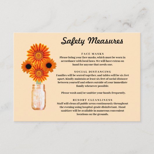 Sinaasappelbloesems metseljar veiligheidsmaatregel informatiekaartje (Voorkant)