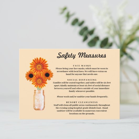 Sinaasappelbloesems metseljar veiligheidsmaatregel informatiekaartje (Staand voorkant)