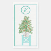 Sinaasappelboom Topiaire Chinoiserie  Papieren Gas Servet (Voorkant)