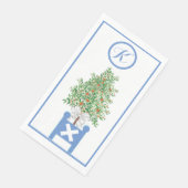 Sinaasappelboom Topiary Chinoiserie  Papieren gast Servet (Hoek)