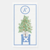 Sinaasappelboom Topiary Chinoiserie Papieren Gaste Servet (Voorkant)