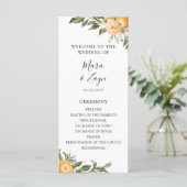 Sinaasappelboomgaard Citrus Botanische Bruiloft Programmakaart (Staand voorkant)