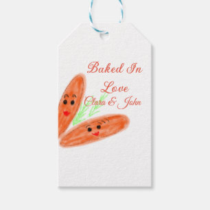 Sinaasappelbrod paar emoji gebakken in liefde naam cadeaulabel