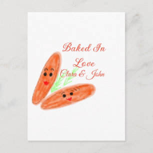 Sinaasappelbrood koppel emoji gebakken in liefde n briefkaart