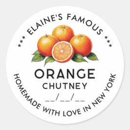 Sinaasappelchutney ingemaakt zelfgemaakt ronde sticker