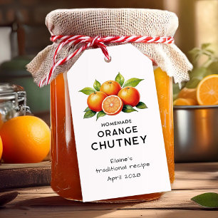 Sinaasappelchutney keuken voorraadlabel cadeaulabel