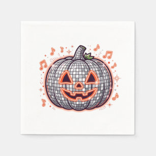 Sinaasappeldisco pompoen Halloween papieren servet