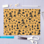 Sinaasappelen Halloween Silhouetten Tissuepapier (Craft)