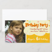 Sinaasappelen verjaardagsfeest foto uitnodiging va (Voorkant / Achterkant)