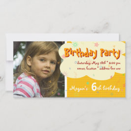 Sinaasappelen verjaardagsfeest foto uitnodiging va