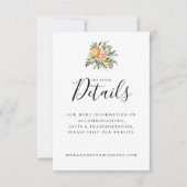 Sinaasappelgaard Citrus Botanische Trouwdetails Kaart (Voorkant)