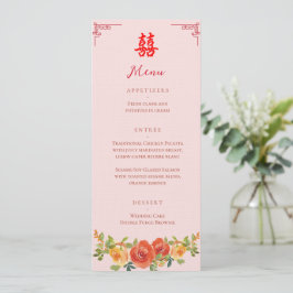 Sinaasappelgeel bloemig Chinees huwelijksbanket Menu
