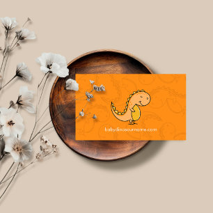 Sinaasappelgeel Schattig Baby Dinosaurus Visitekaartje