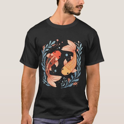 Sinaasappelgele Koi Vis T-shirt (Voorkant)