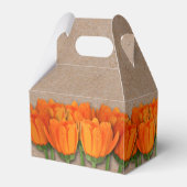 Sinaasappelige Tulp Kraft Gable Favor Dozen Bedankdoosjes (Achterkant)