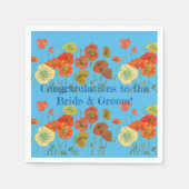 Sinaasappelklaproos Bruid & Bruidegom Servetjes Bl Servet (Voorkant)