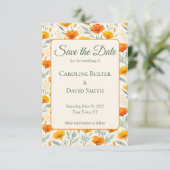 Sinaasappelklaprozen Bloemen Save The Date (Staand voorkant)
