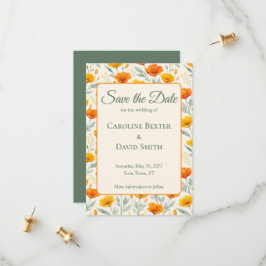 Sinaasappelklaprozen Bloemen  Save The Date