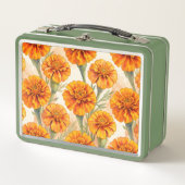 Sinaasappelkleurig afrikaantjes bloemenpatroon (Voorkant)