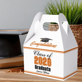 Sinaasappelkleurig Afstudeerfeest Klasse van 2026 Bedankdoosjes