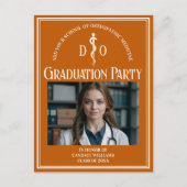 Sinaasappelkleurig Osteopathisch Medisch Afstudeer Uitnodiging Briefkaart (Voorkant)