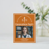 Sinaasappelkleurig Osteopathisch Medisch Afstudeer Uitnodiging Briefkaart (Staand voorkant)