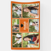 Sinaasappelkleurige afstudeerfoto-collage afstudee spandoek (Verticaal)