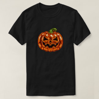 Sinaasappelkleurige chroom ballon Jack O Lantern H T-shirt