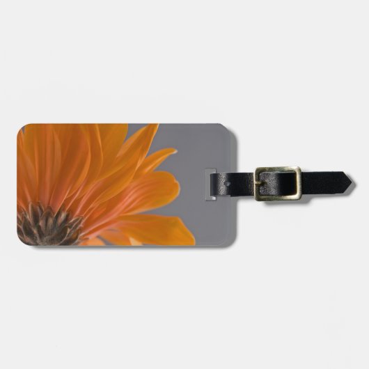 Sinaasappelkleurige Gerber Madeliefje Bloem Bagagelabel (Voorkant horizontaal)