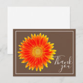 Sinaasappelkleurige Madelief met Bruine Achtergron Briefkaart (Voorkant / Achterkant)