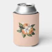 Sinaasappelkleurige snoezige citrus bruiloft favor blikjeskoeler (Blikje Achterkant)