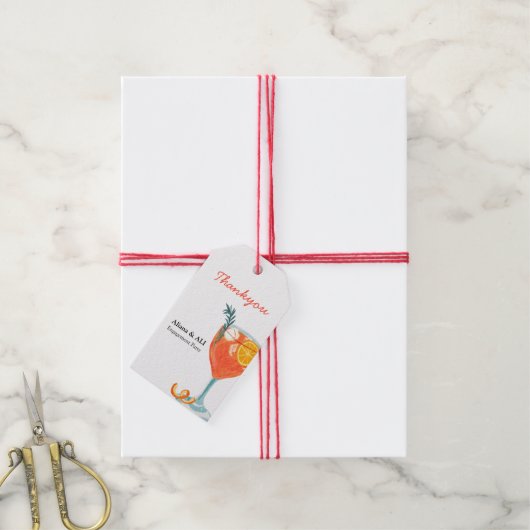 Sinaasappelkocktail Mexicaans Bruiloftsfeest  Cadeaulabel (Met Touw)