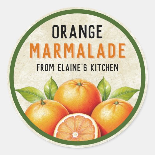 Sinaasappelmarmelade Ronde Sticker (Voorkant)